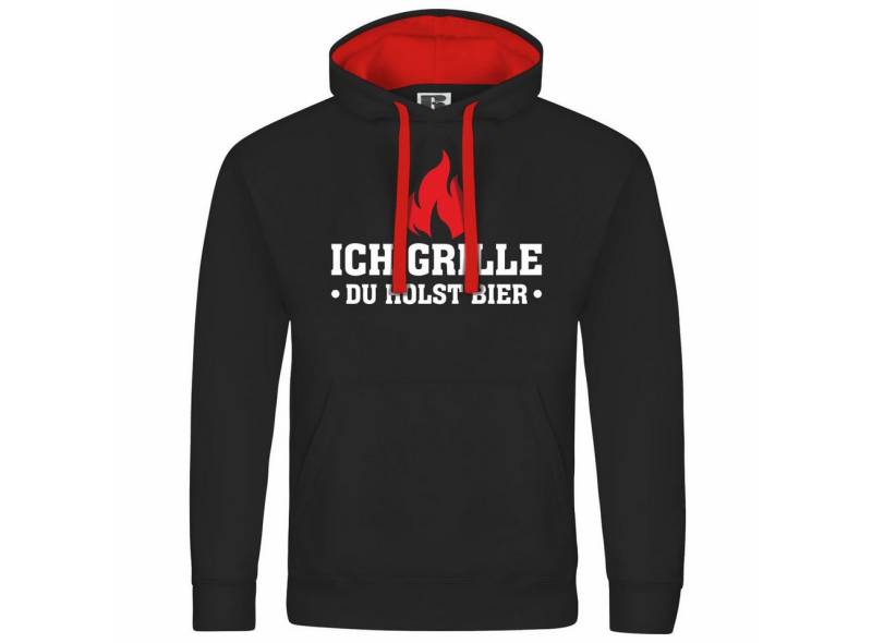 deinshirt Kapuzenpullover Herren Kapuzenpullover Ich grille du holst Bier Mit Print Motiv, Grafik von deinshirt