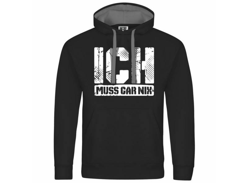 deinshirt Kapuzenpullover Herren Kapuzenpullover Ich muss gar nix Mit Print Motiv, Grafik von deinshirt