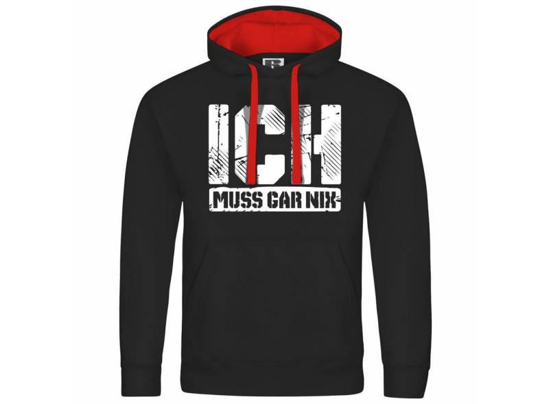 deinshirt Kapuzenpullover Herren Kapuzenpullover Ich muss gar nix Mit Print Motiv, Grafik von deinshirt