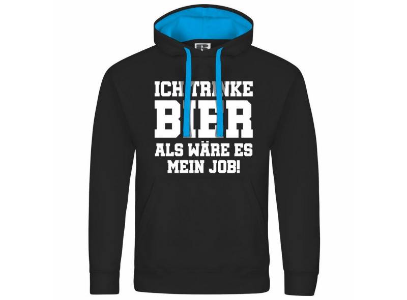 deinshirt Kapuzenpullover Herren Kapuzenpullover Ich trinke Bier als wäre es mein Job Mit Print Motiv, Grafik von deinshirt