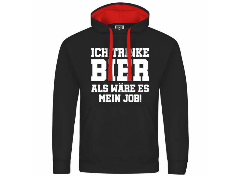 deinshirt Kapuzenpullover Herren Kapuzenpullover Ich trinke Bier als wäre es mein Job Mit Print Motiv, Grafik von deinshirt
