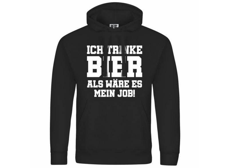 deinshirt Kapuzenpullover Herren Kapuzenpullover Ich trinke Bier als wäre es mein Job Mit Print Motiv, Grafik von deinshirt