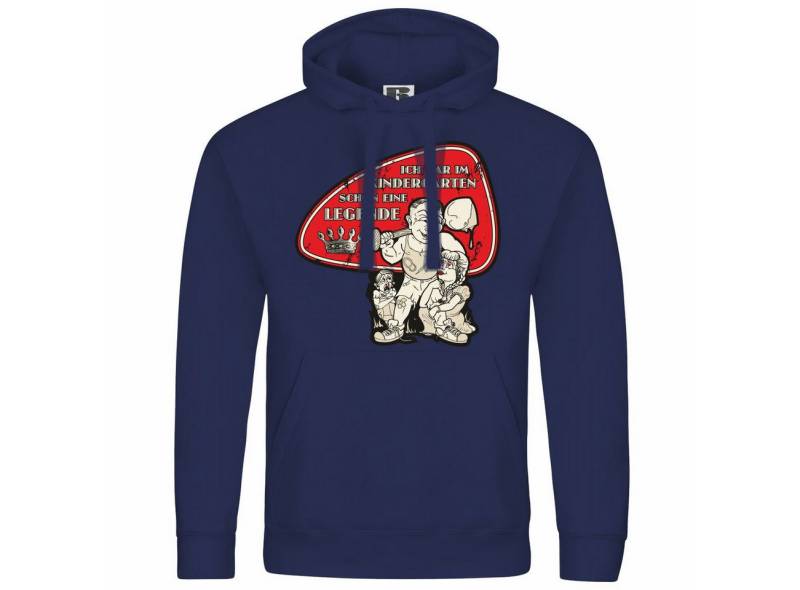 deinshirt Kapuzenpullover Herren Kapuzenpullover Ich war im Kindergarten schon eine Legende Mit Print Motiv, Grafik von deinshirt