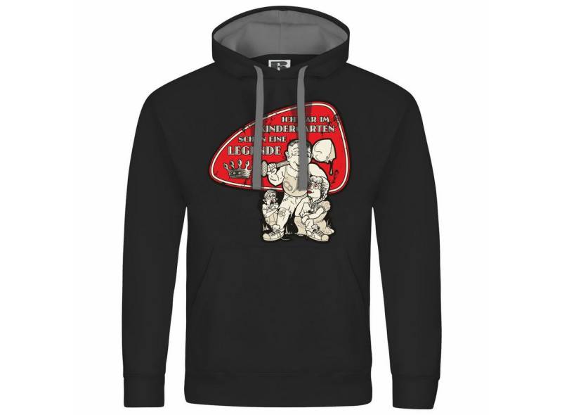 deinshirt Kapuzenpullover Herren Kapuzenpullover Ich war im Kindergarten schon eine Legende Mit Print Motiv, Grafik von deinshirt