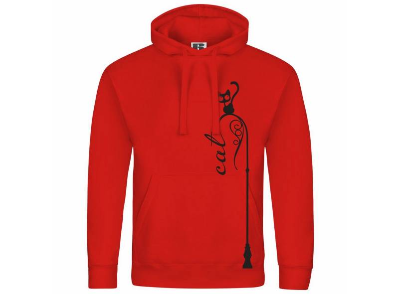 deinshirt Kapuzenpullover Herren Kapuzenpullover Katze auf Laterne Mit Print Motiv, Grafik deinshirt Kapuzenpullover Herren Kapuzenpullover Katze auf Laterne Mit Print Motiv, Grafik von deinshirt