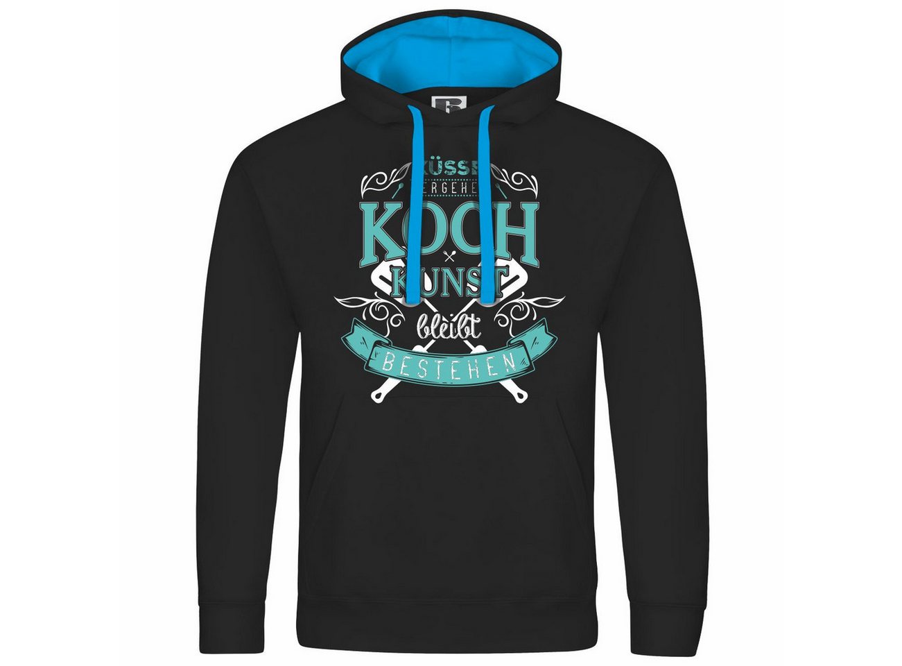 deinshirt Kapuzenpullover Herren Kapuzenpullover Küsse vergehen Kochkunst bleibt bestehen Mit Print Motiv, Grafik von deinshirt