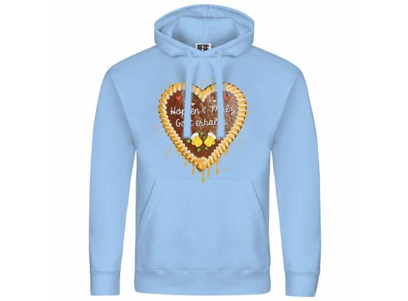 deinshirt Kapuzenpullover Herren Kapuzenpullover Lebkuchenherz Hopfen und Malz Mit Print Motiv, Grafik von deinshirt
