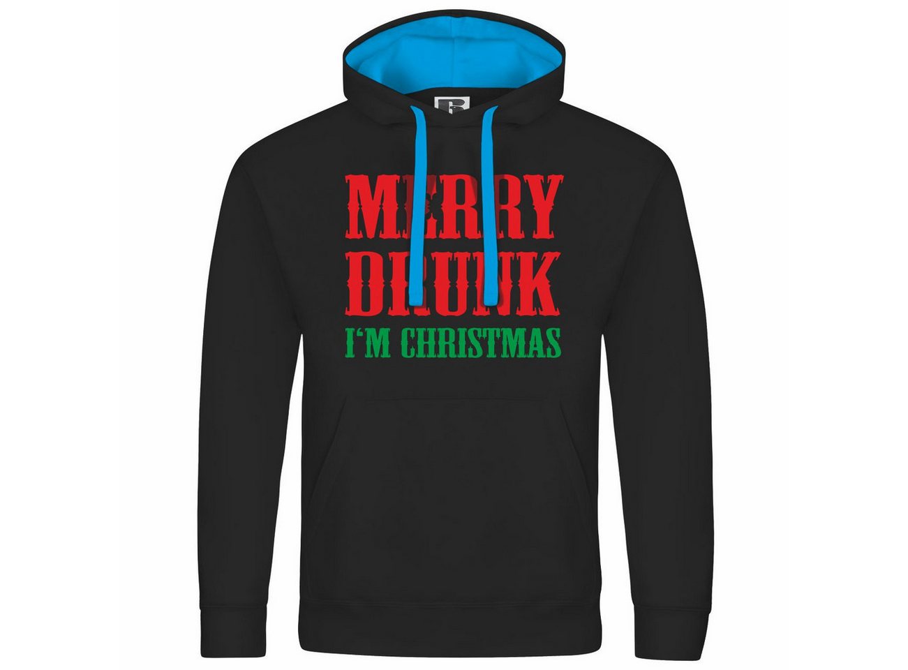 deinshirt Kapuzenpullover Herren Kapuzenpullover Merry drunk im Christmas Mit Print Motiv, Grafik von deinshirt