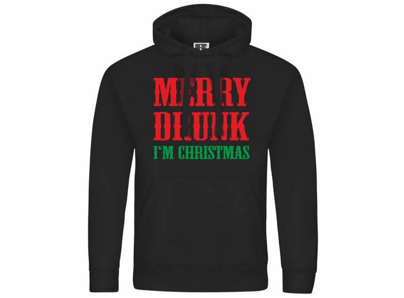 deinshirt Kapuzenpullover Herren Kapuzenpullover Merry drunk im Christmas Mit Print Motiv, Grafik von deinshirt