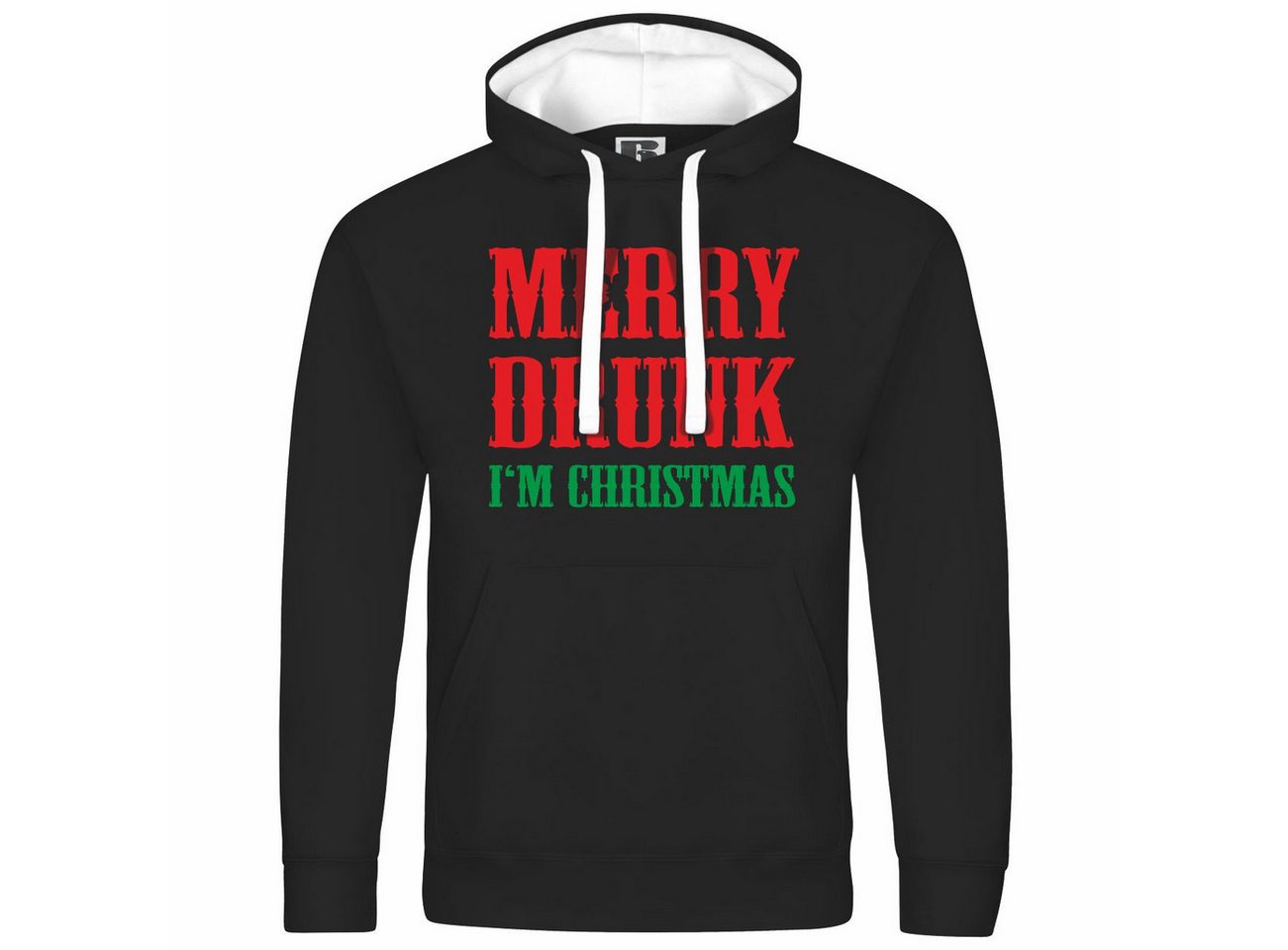 deinshirt Kapuzenpullover Herren Kapuzenpullover Merry drunk im Christmas Mit Print Motiv, Grafik von deinshirt