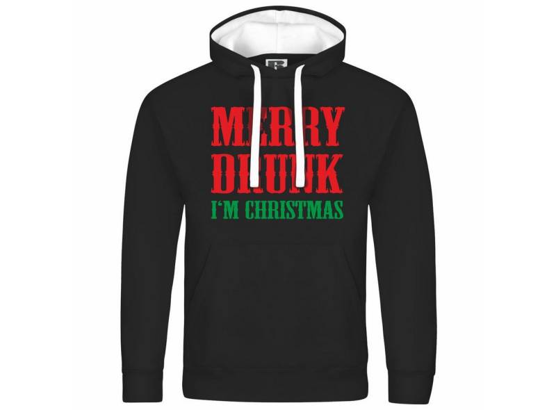 deinshirt Kapuzenpullover Herren Kapuzenpullover Merry drunk im Christmas Mit Print Motiv, Grafik von deinshirt