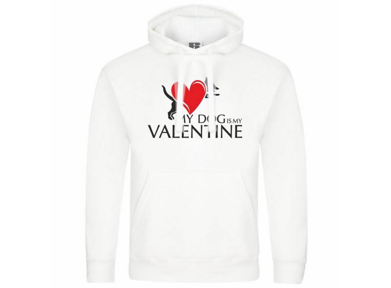 deinshirt Kapuzenpullover Herren Kapuzenpullover My Dog is my Valentine Mit Print Motiv, Grafik von deinshirt