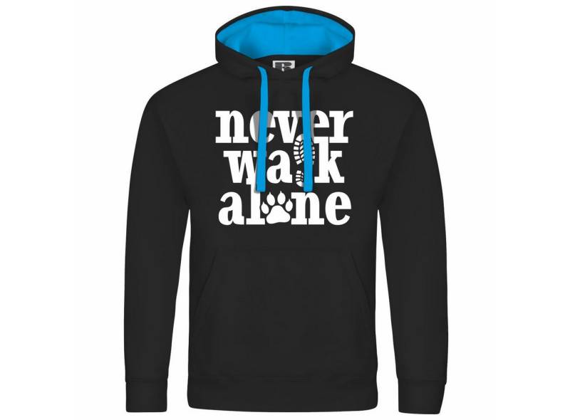 deinshirt Kapuzenpullover Herren Kapuzenpullover Never walk alone Mit Print Motiv, Grafik von deinshirt