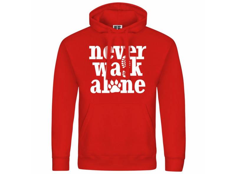 deinshirt Kapuzenpullover Herren Kapuzenpullover Never walk alone Mit Print Motiv, Grafik deinshirt Kapuzenpullover Herren Kapuzenpullover Never walk alone Mit Print Motiv, Grafik von deinshirt