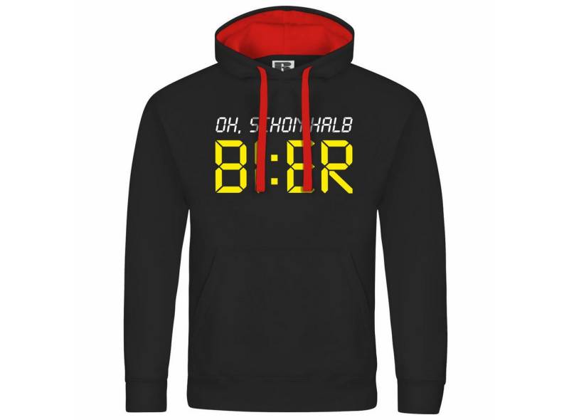 deinshirt Kapuzenpullover Herren Kapuzenpullover Oh schon halb Bier Mit Print Motiv, Grafik von deinshirt
