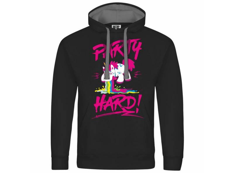 deinshirt Kapuzenpullover Herren Kapuzenpullover PARTY HARD Mit Print Motiv, Grafik von deinshirt