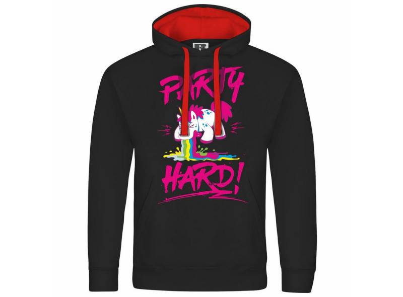 deinshirt Kapuzenpullover Herren Kapuzenpullover PARTY HARD Mit Print Motiv, Grafik von deinshirt