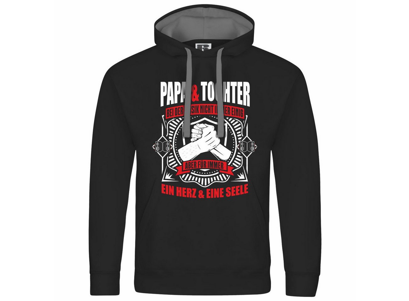 deinshirt Kapuzenpullover Herren Kapuzenpullover Papa und Tochter ein Herz und eine Seele Mit Print Motiv, Grafik von deinshirt