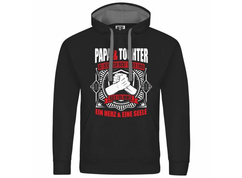 deinshirt Kapuzenpullover Herren Kapuzenpullover Papa und Tochter ein Herz und eine Seele Mit Print Motiv, Grafik von deinshirt
