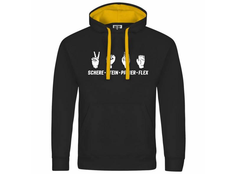 deinshirt Kapuzenpullover Herren Kapuzenpullover Schere Stein Papier FLEX Mit Print Motiv, Grafik von deinshirt