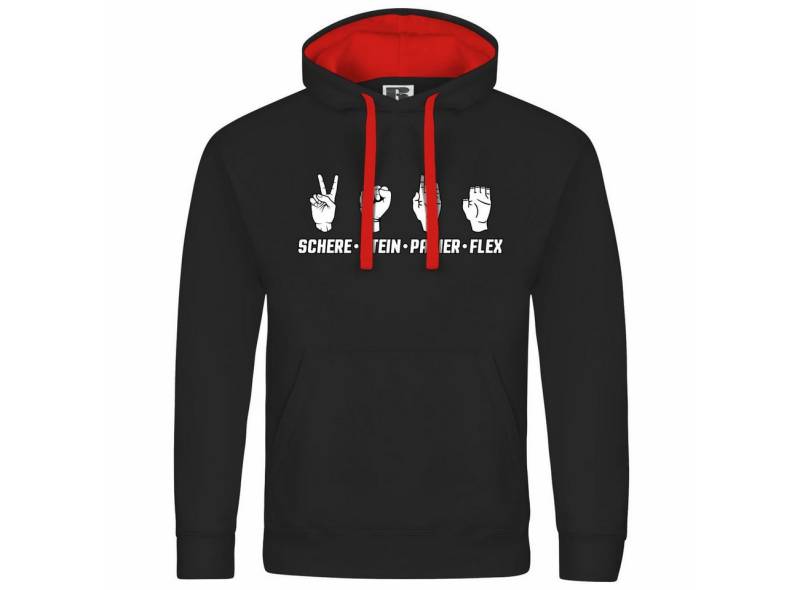 deinshirt Kapuzenpullover Herren Kapuzenpullover Schere Stein Papier FLEX Mit Print Motiv, Grafik deinshirt Kapuzenpullover Herren Kapuzenpullover Schere Stein Papier FLEX Mit Print Motiv, Grafik von deinshirt