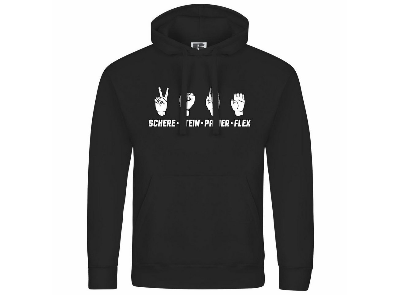 deinshirt Kapuzenpullover Herren Kapuzenpullover Schere Stein Papier FLEX Mit Print Motiv, Grafik von deinshirt