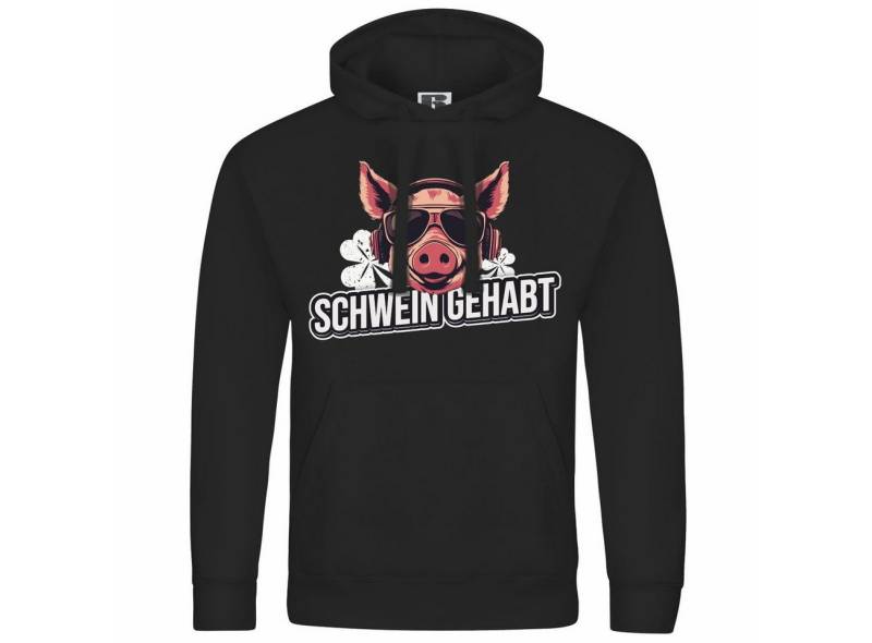 deinshirt Kapuzenpullover Herren Kapuzenpullover Schwein gehabt Mit Print Motiv von deinshirt