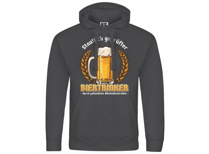 deinshirt Kapuzenpullover Herren Kapuzenpullover Staatlich geprüfter Biertrinker Mit Print Motiv, Grafik von deinshirt