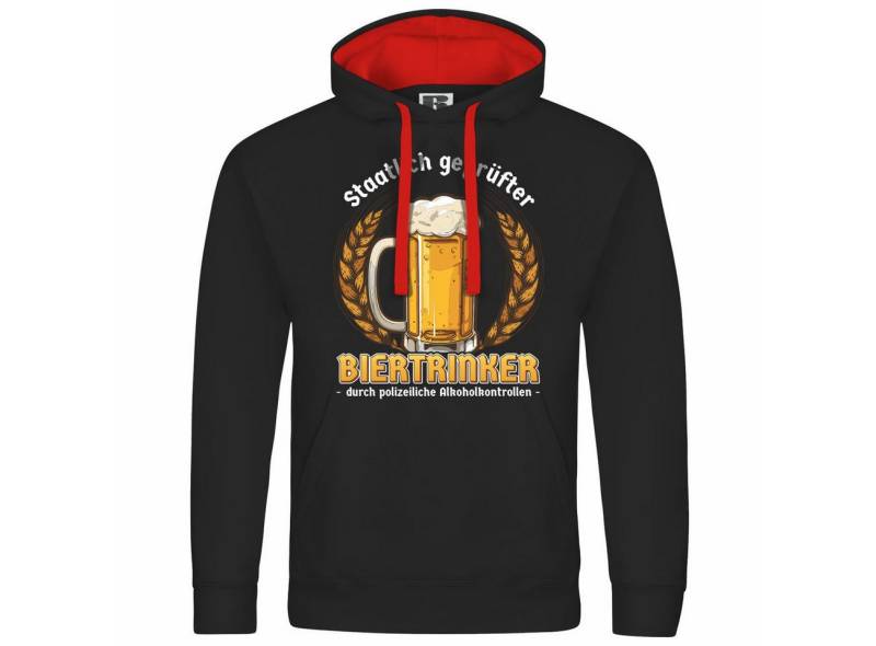 deinshirt Kapuzenpullover Herren Kapuzenpullover Staatlich geprüfter Biertrinker Mit Print Motiv, Grafik von deinshirt