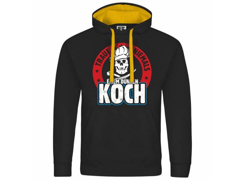deinshirt Kapuzenpullover Herren Kapuzenpullover Traue niemals einem dünnen Koch Mit Print Motiv, Grafik von deinshirt