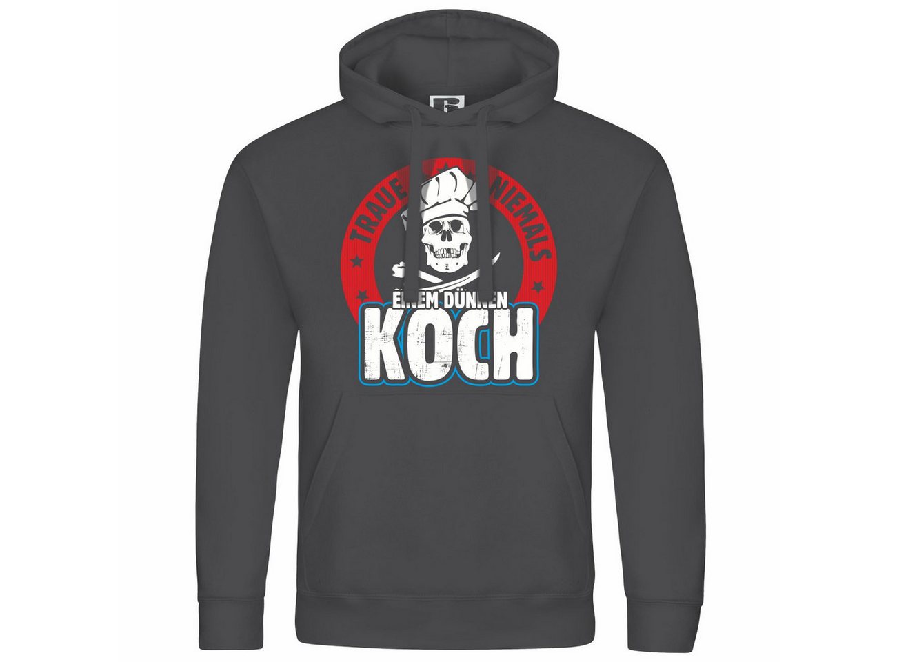 deinshirt Kapuzenpullover Herren Kapuzenpullover Traue niemals einem dünnen Koch Mit Print Motiv, Grafik von deinshirt