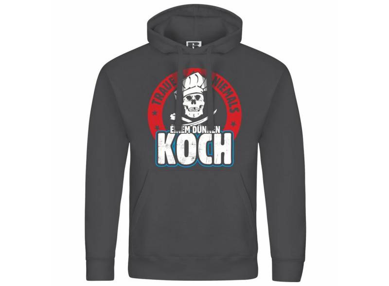 deinshirt Kapuzenpullover Herren Kapuzenpullover Traue niemals einem dünnen Koch Mit Print Motiv, Grafik von deinshirt