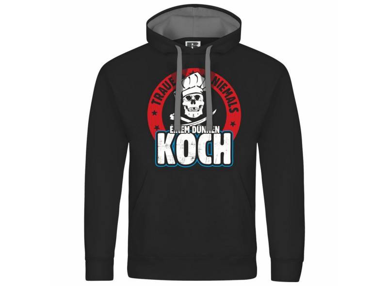 deinshirt Kapuzenpullover Herren Kapuzenpullover Traue niemals einem dünnen Koch Mit Print Motiv, Grafik von deinshirt
