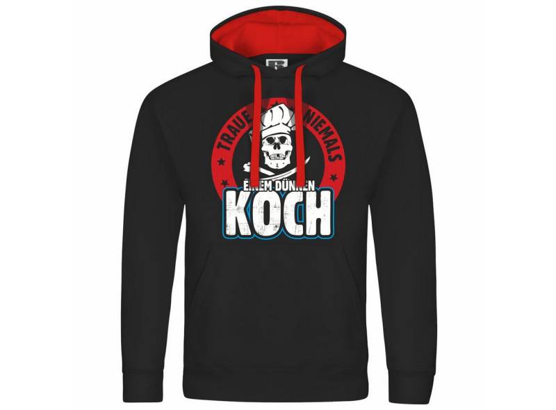 deinshirt Kapuzenpullover Herren Kapuzenpullover Traue niemals einem dünnen Koch Mit Print Motiv, Grafik von deinshirt