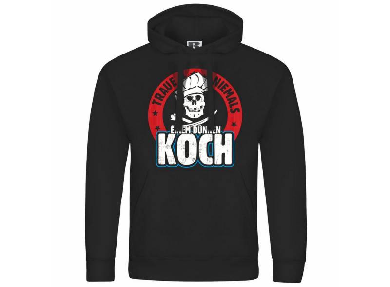 deinshirt Kapuzenpullover Herren Kapuzenpullover Traue niemals einem dünnen Koch Mit Print Motiv, Grafik von deinshirt