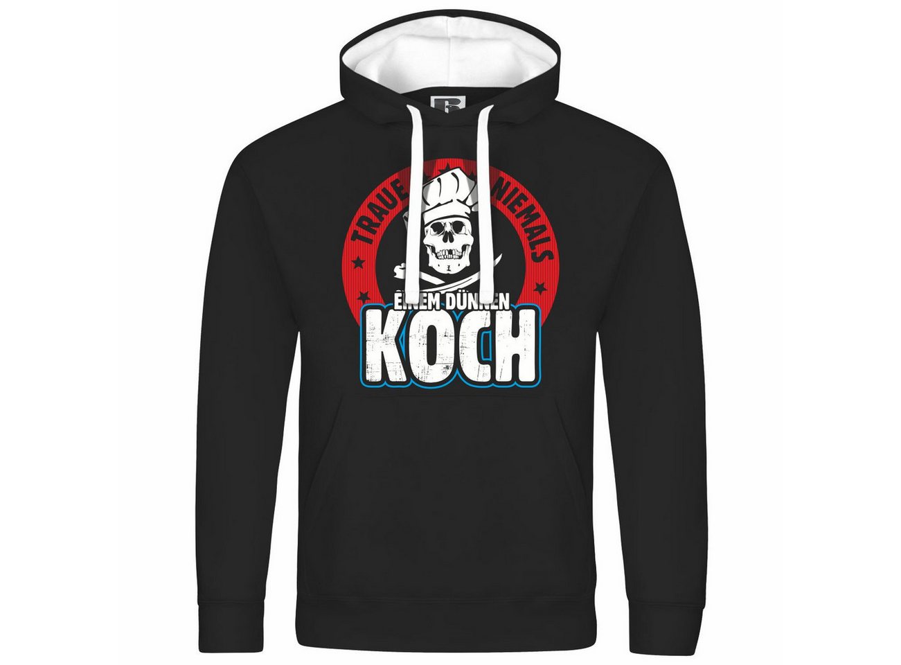 deinshirt Kapuzenpullover Herren Kapuzenpullover Traue niemals einem dünnen Koch Mit Print Motiv, Grafik von deinshirt