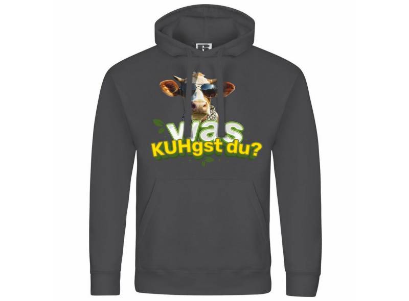 deinshirt Kapuzenpullover Herren Kapuzenpullover Was KUHgst du Mit Print Motiv von deinshirt