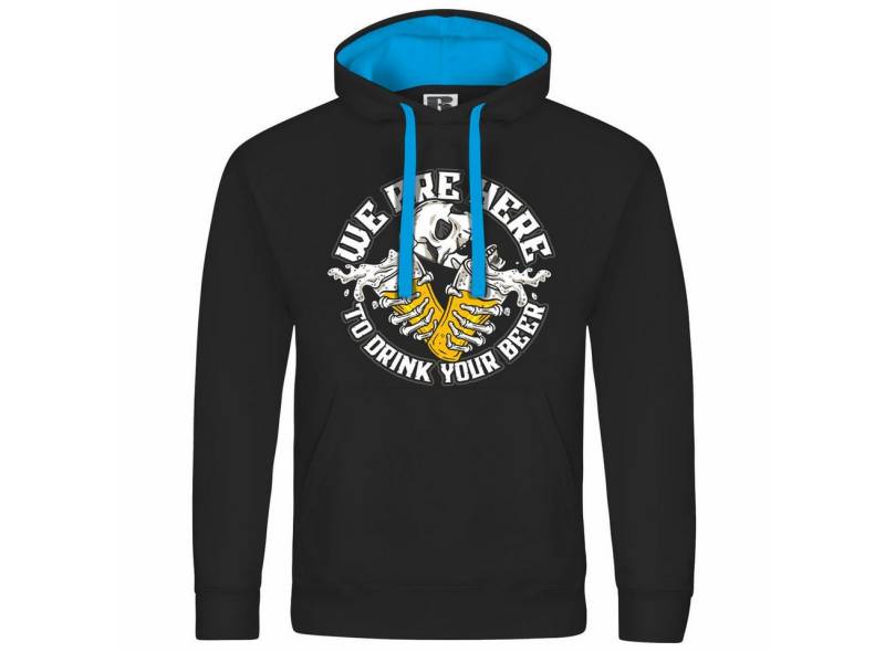 deinshirt Kapuzenpullover Herren Kapuzenpullover We are here to drink your Beer Mit Print Motiv, Grafik von deinshirt