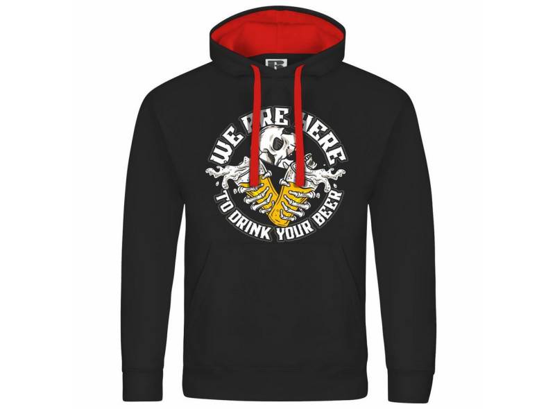 deinshirt Kapuzenpullover Herren Kapuzenpullover We are here to drink your Beer Mit Print Motiv, Grafik deinshirt Kapuzenpullover Herren Kapuzenpullover We are here to drink your Beer Mit Print Motiv, Grafik von deinshirt