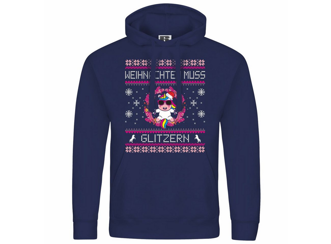 deinshirt Kapuzenpullover Herren Kapuzenpullover Weihnachten muss glitzern Mit Print Motiv, Grafik von deinshirt