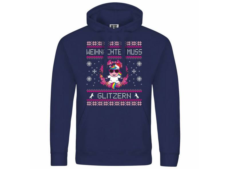 deinshirt Kapuzenpullover Herren Kapuzenpullover Weihnachten muss glitzern Mit Print Motiv, Grafik von deinshirt