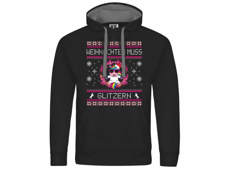 deinshirt Kapuzenpullover Herren Kapuzenpullover Weihnachten muss glitzern Mit Print Motiv, Grafik von deinshirt