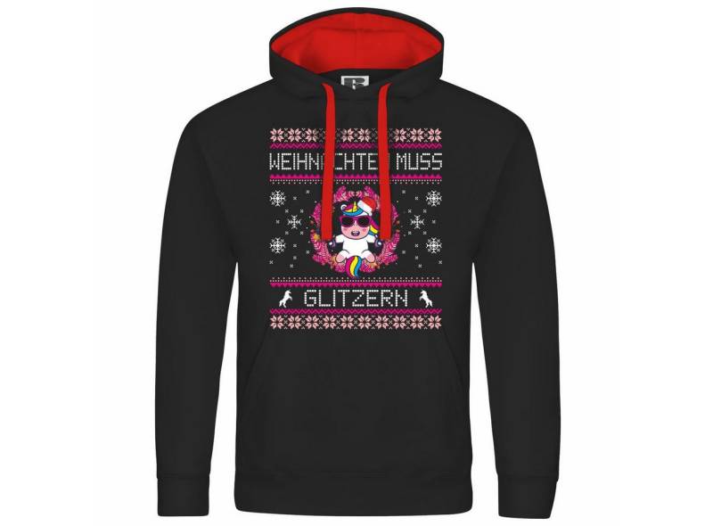 deinshirt Kapuzenpullover Herren Kapuzenpullover Weihnachten muss glitzern Mit Print Motiv, Grafik von deinshirt