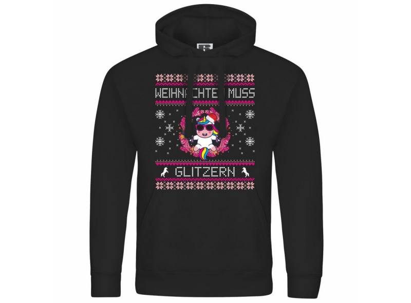 deinshirt Kapuzenpullover Herren Kapuzenpullover Weihnachten muss glitzern Mit Print Motiv, Grafik von deinshirt