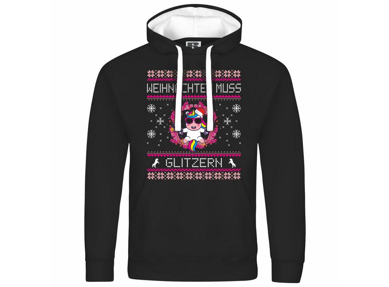 deinshirt Kapuzenpullover Herren Kapuzenpullover Weihnachten muss glitzern Mit Print Motiv, Grafik von deinshirt