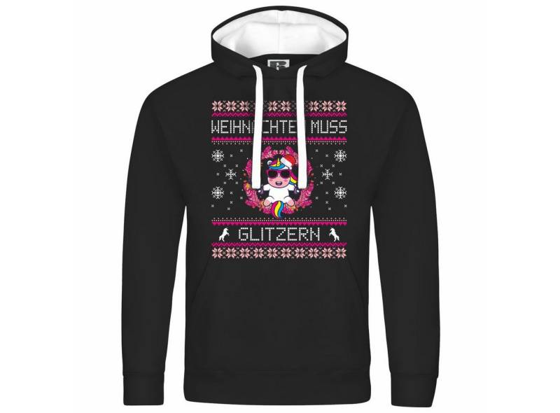 deinshirt Kapuzenpullover Herren Kapuzenpullover Weihnachten muss glitzern Mit Print Motiv, Grafik von deinshirt