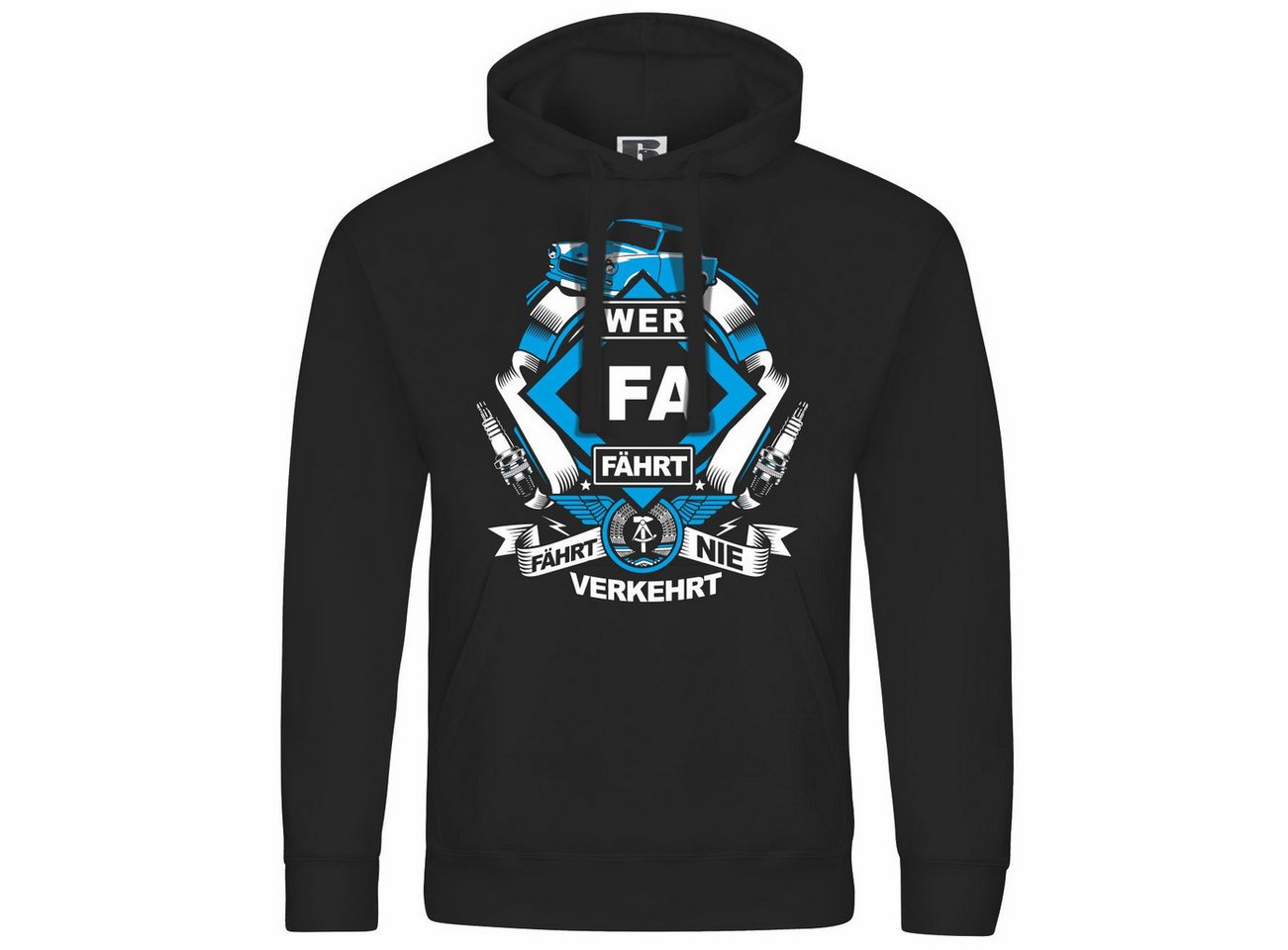 deinshirt Kapuzenpullover Herren Kapuzenpullover Wer IFA fährt fährt nie verkehrt Trabi Mit Print Motiv, Grafik von deinshirt
