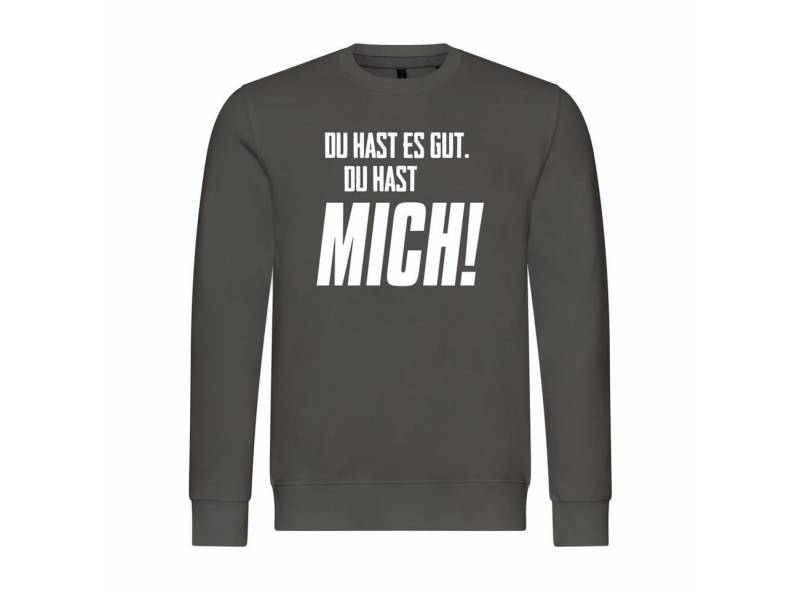deinshirt Rundhalspullover Herren Pullover Du hast es gut du hast mich Mit Print Motiv, Grafik von deinshirt