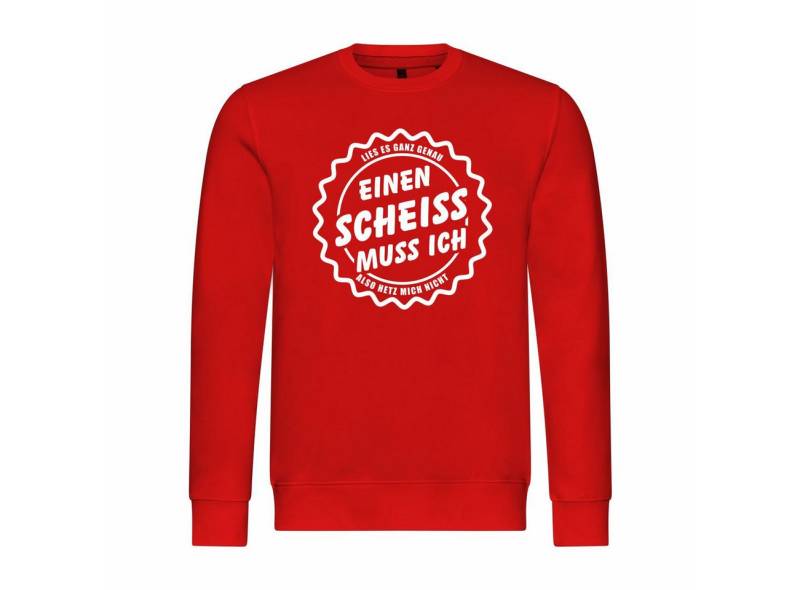 deinshirt Rundhalspullover Herren Pullover Einen Scheiß muss Ich Mit Print Motiv, Grafik von deinshirt