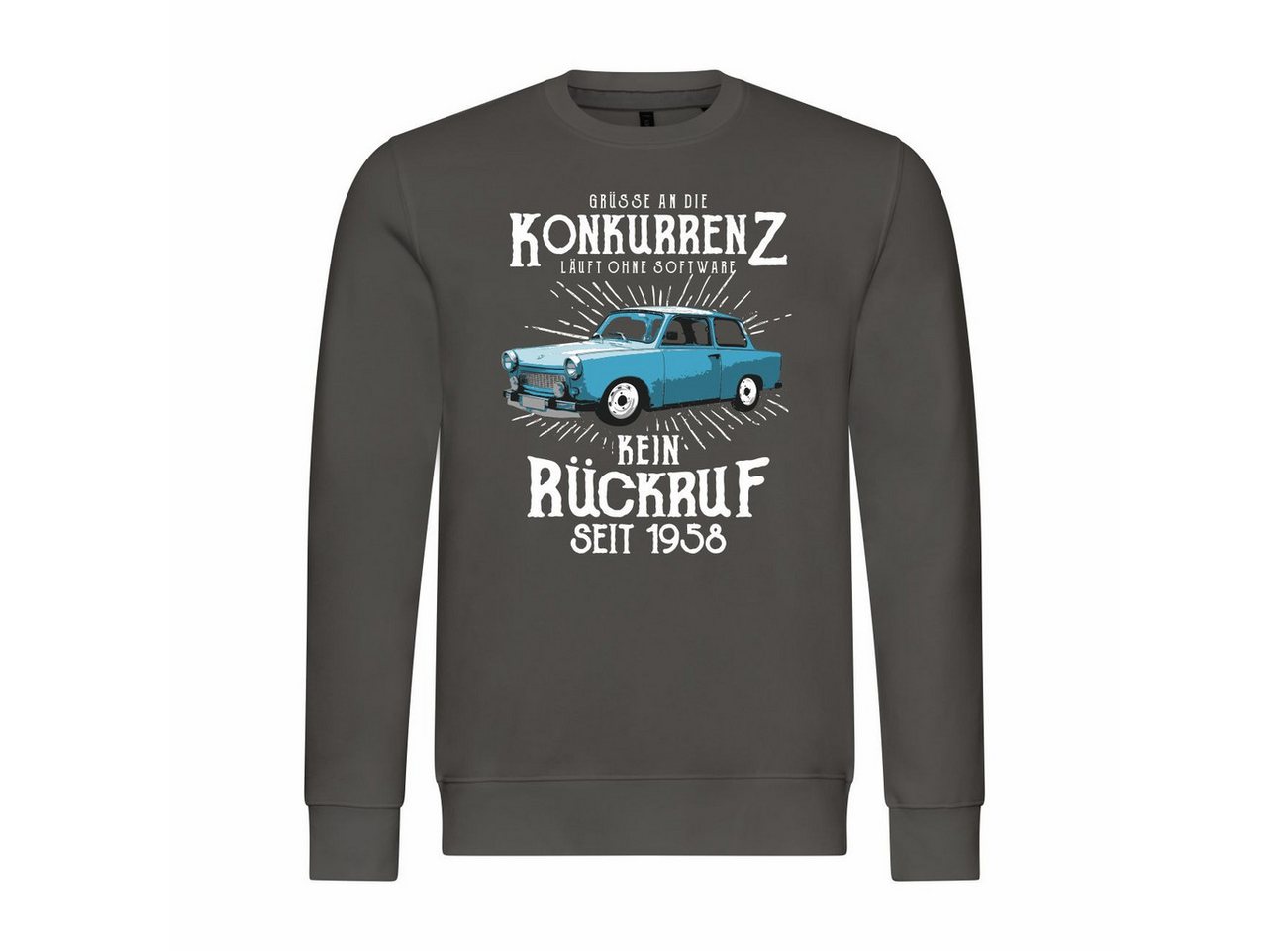 deinshirt Rundhalspullover Herren Pullover Grüße an die Konkurrenz Mit Print Motiv, Grafik von deinshirt
